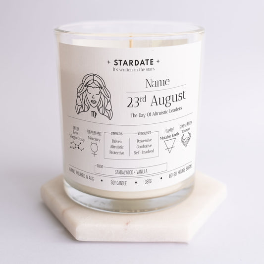 Virgo Zodiac Candle